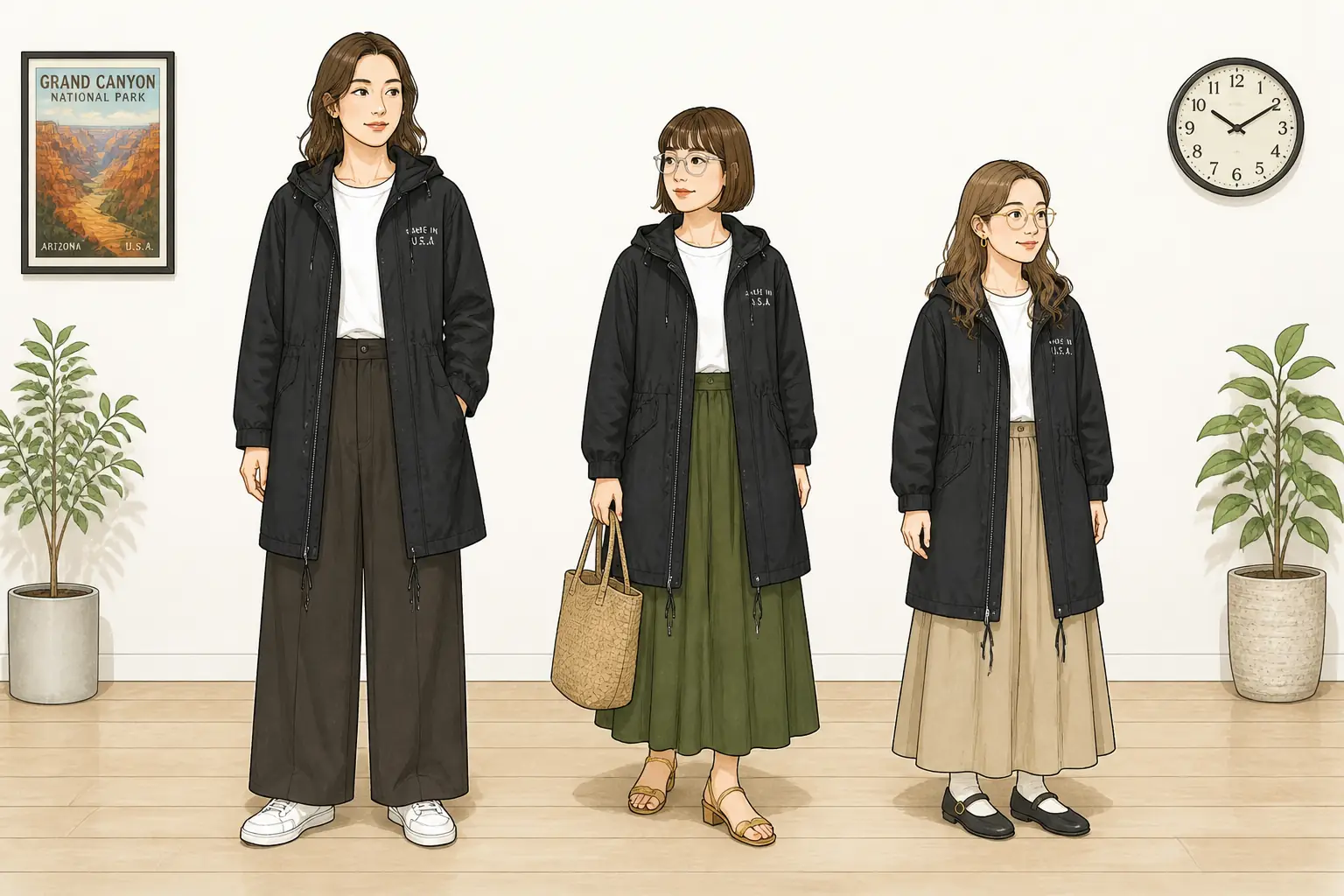 コーデ全体イメージ(タップで各モデル)