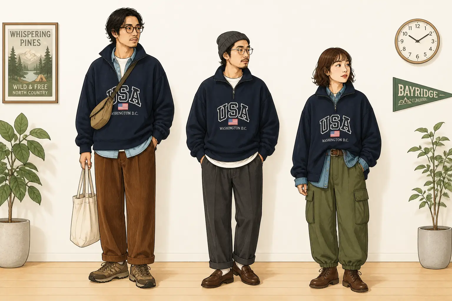 コーデ全体イメージ(タップで各モデル)