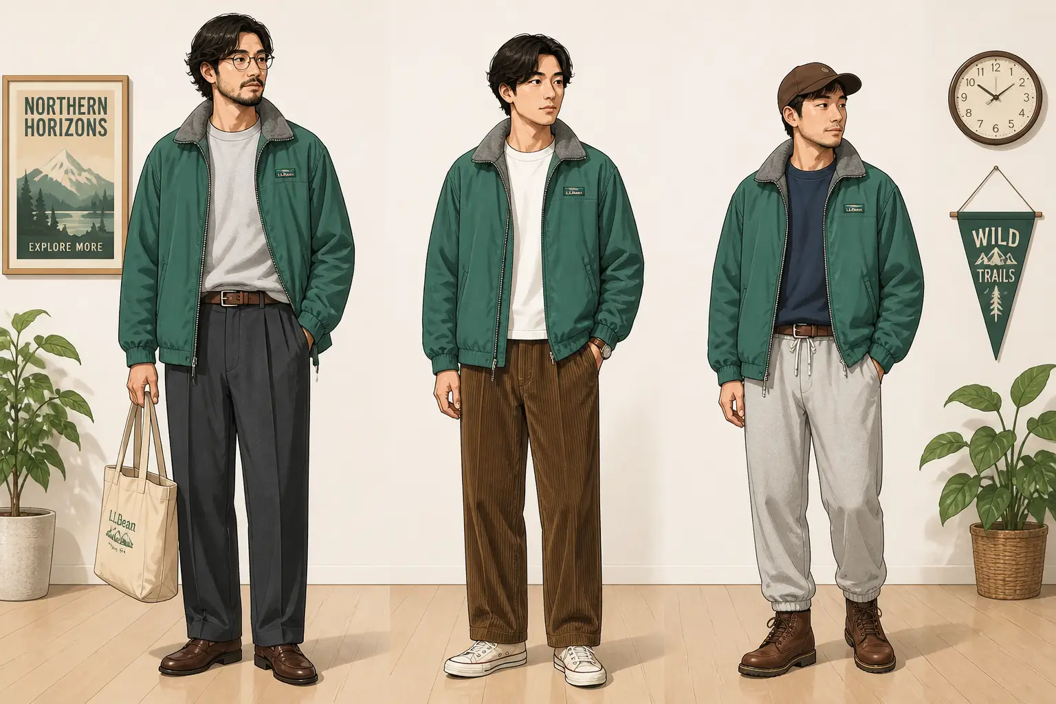コーデ全体イメージ(タップで各モデル)