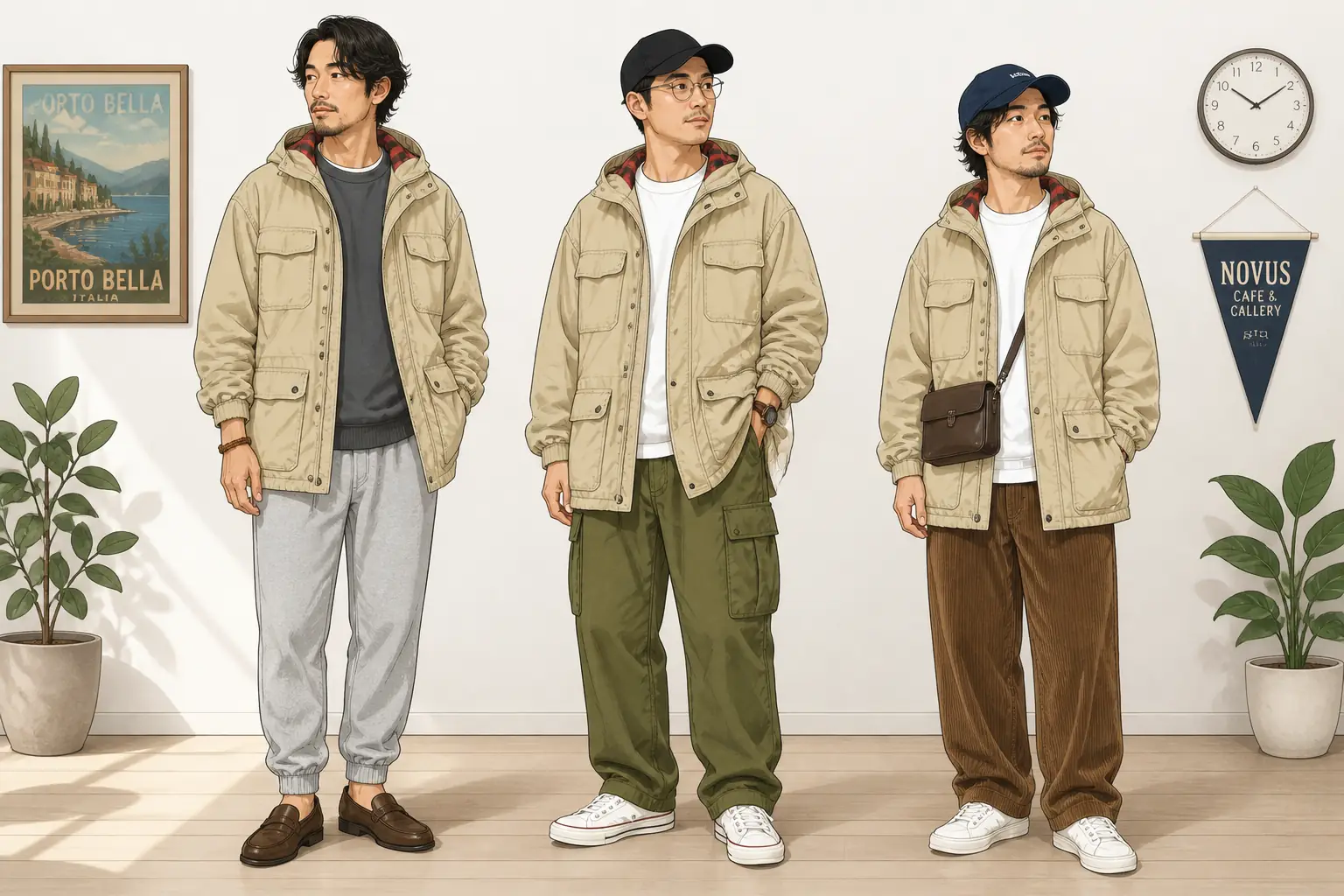 コーデ全体イメージ(タップで各モデル)