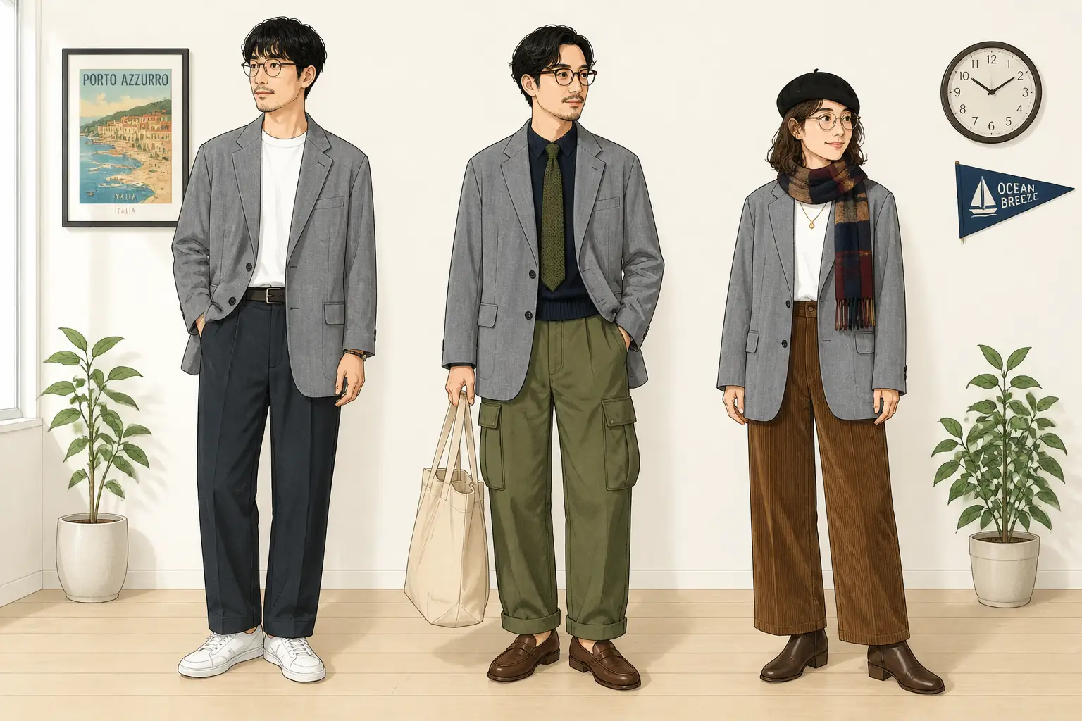 コーデ全体イメージ(タップで各モデル)