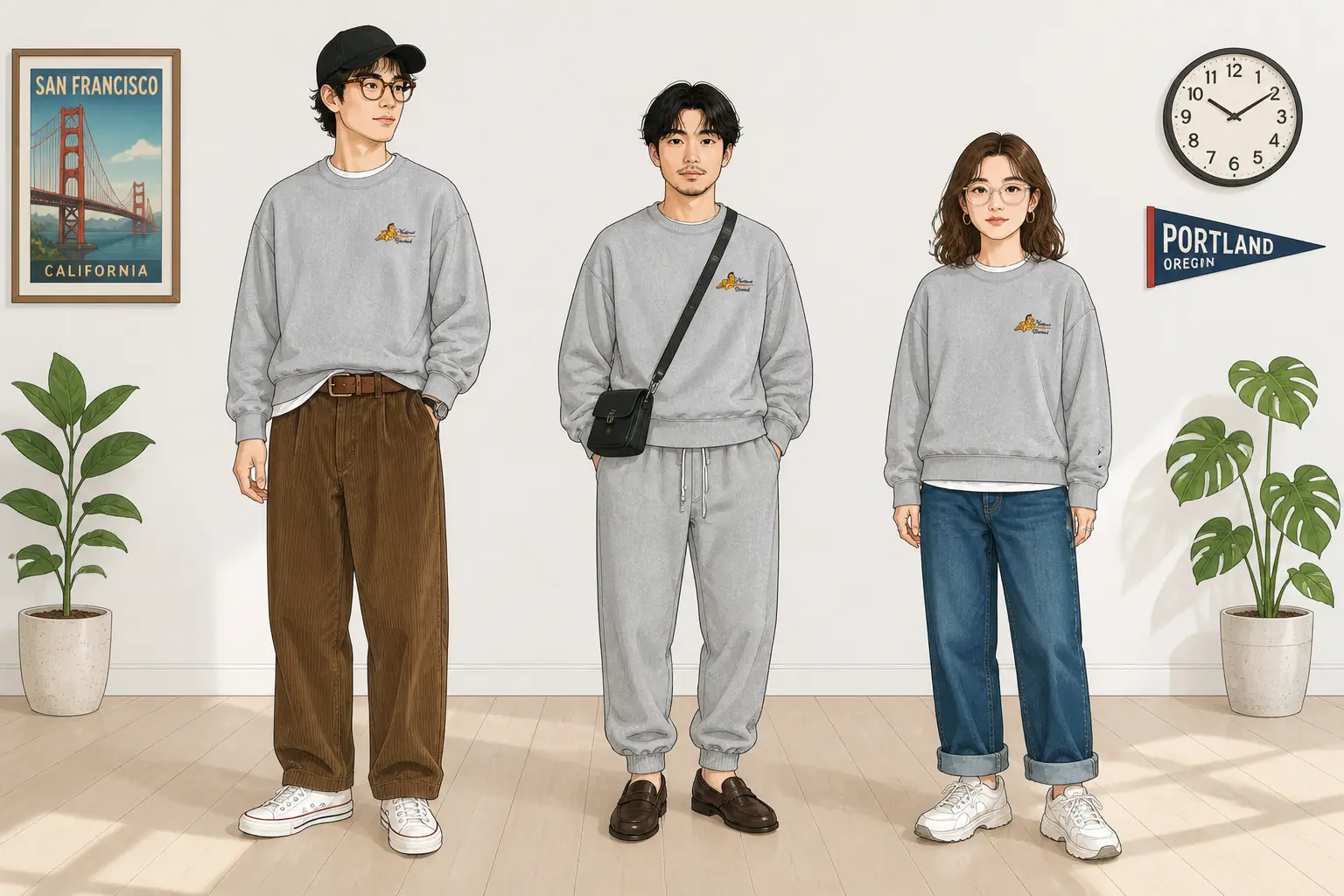 コーデ全体イメージ(タップで各モデル)