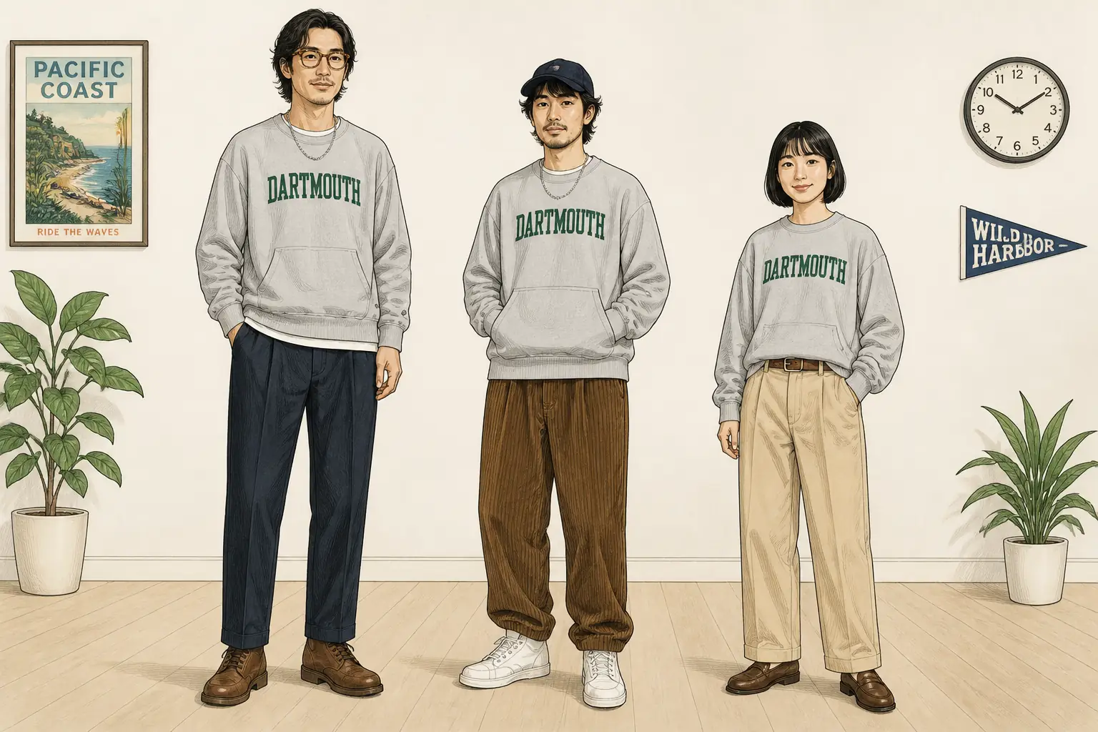 コーデ全体イメージ(タップで各モデル)