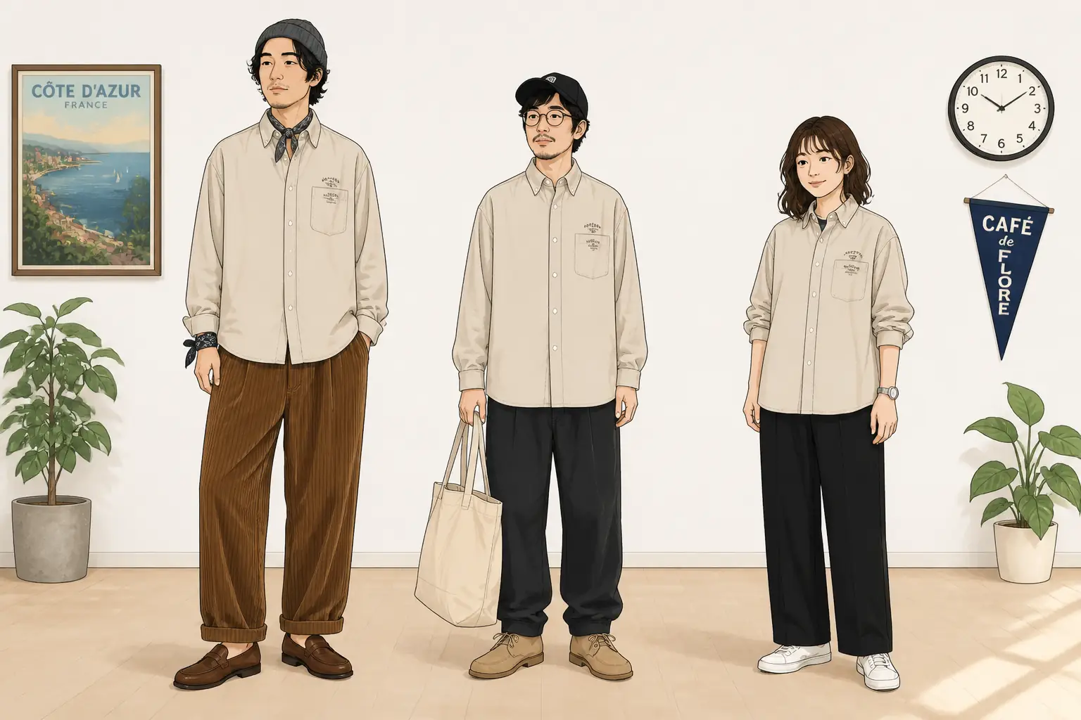 コーデ全体イメージ(タップで各モデル)
