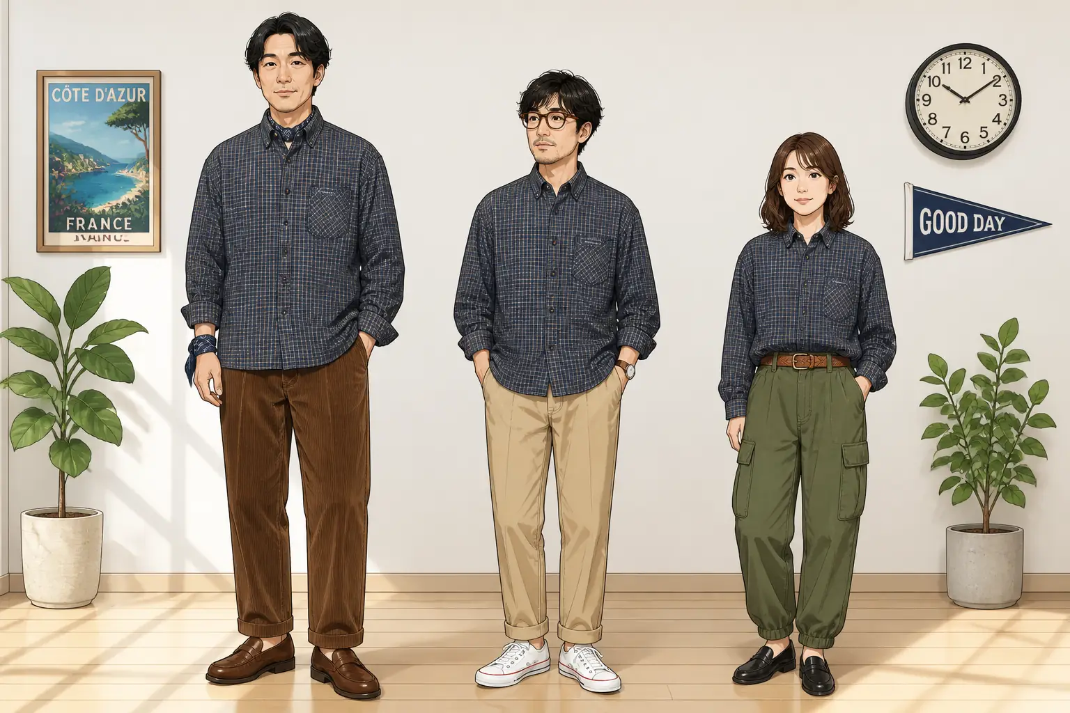 コーデ全体イメージ(タップで各モデル)