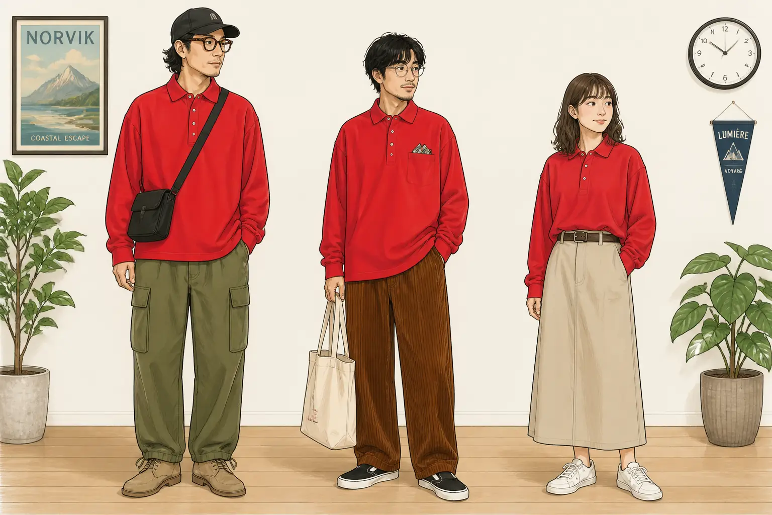 コーデ全体イメージ(タップで各モデル)