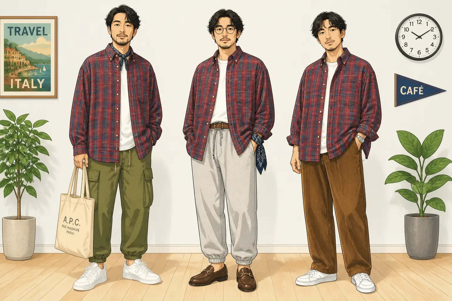 コーデ全体イメージ(タップで各モデル)