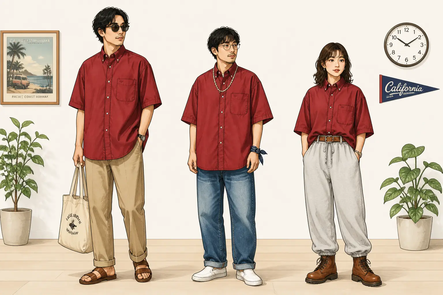 コーデ全体イメージ(タップで各モデル)