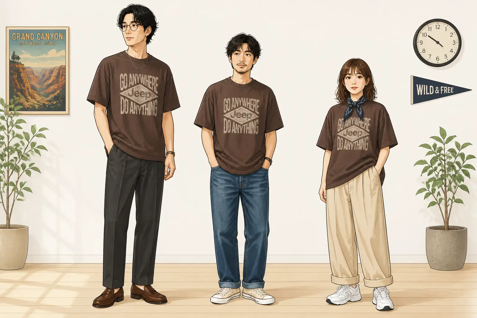 コーデ全体イメージ(タップで各モデル)