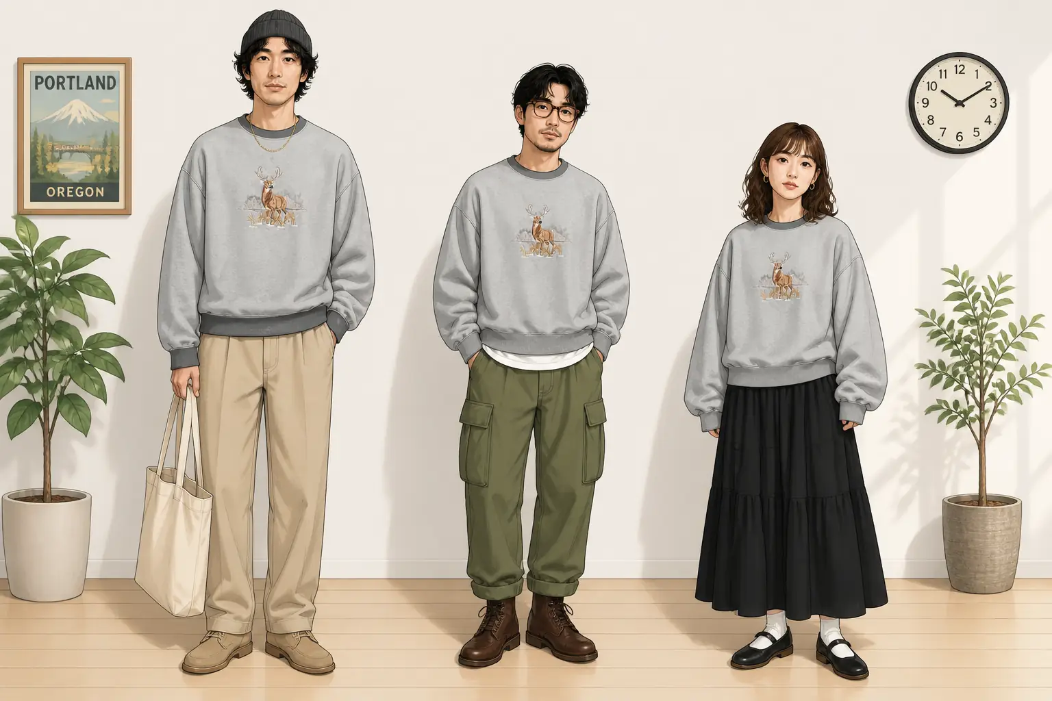 コーデ全体イメージ(タップで各モデル)