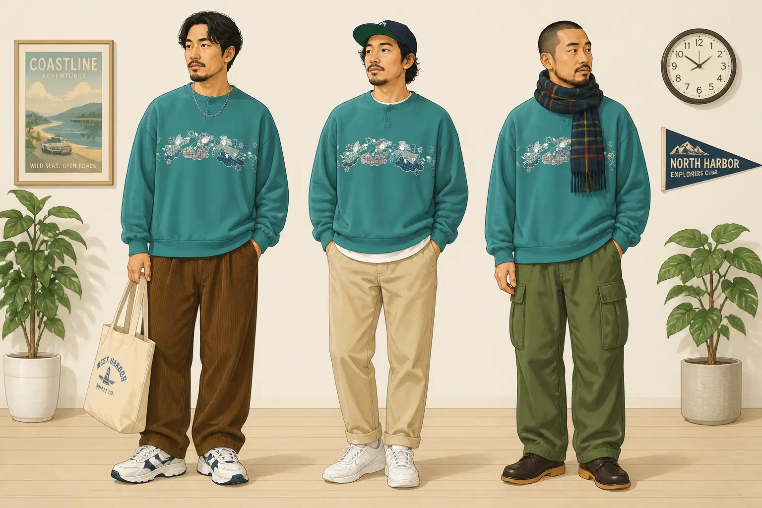 コーデ全体イメージ(タップで各モデル)
