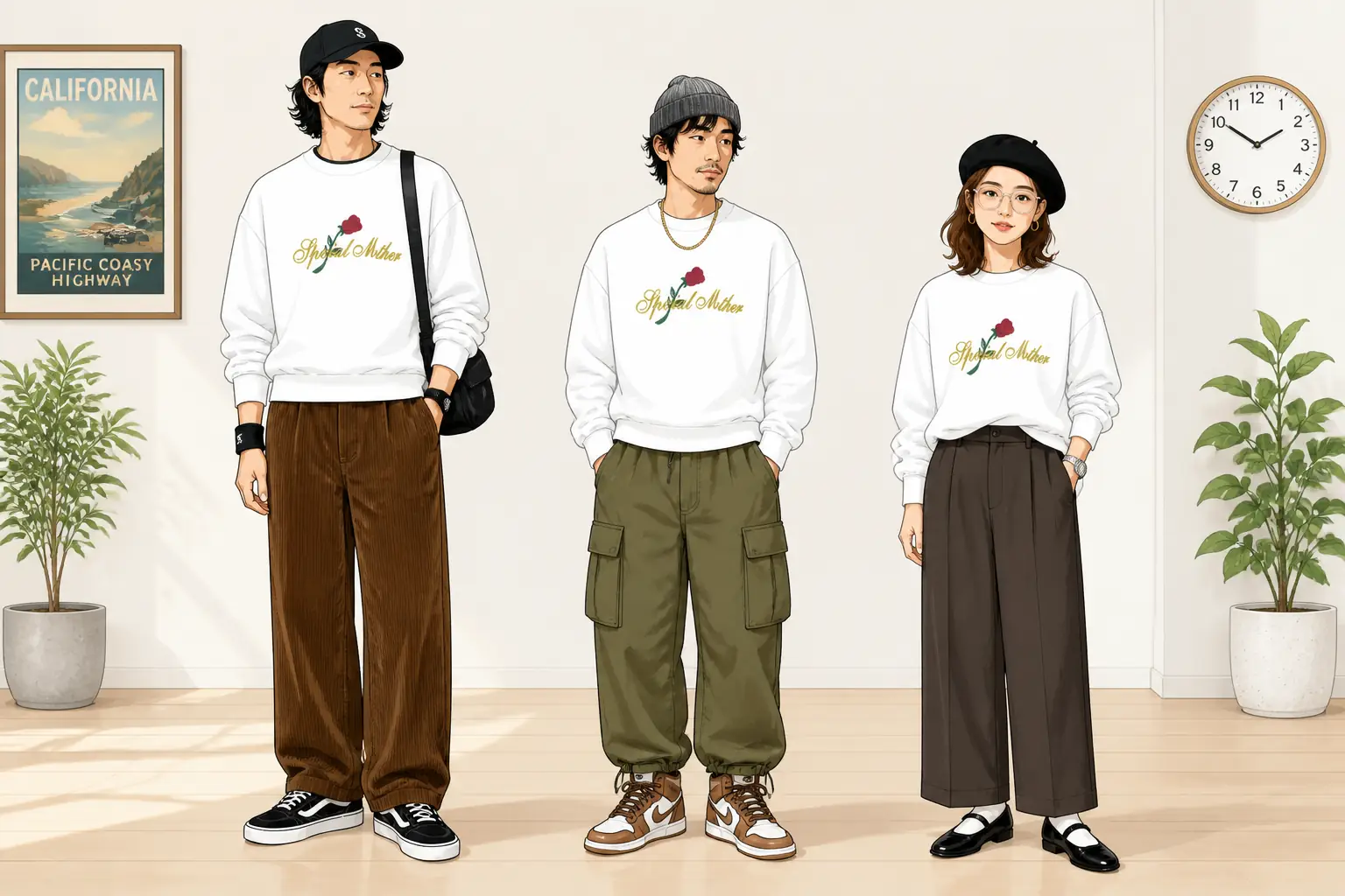 コーデ全体イメージ(タップで各モデル)