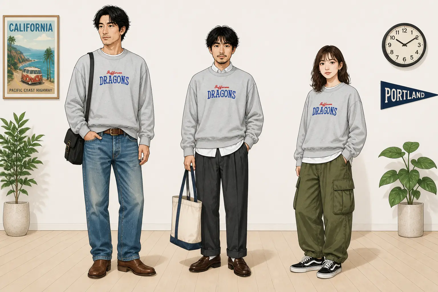 コーデ全体イメージ(タップで各モデル)