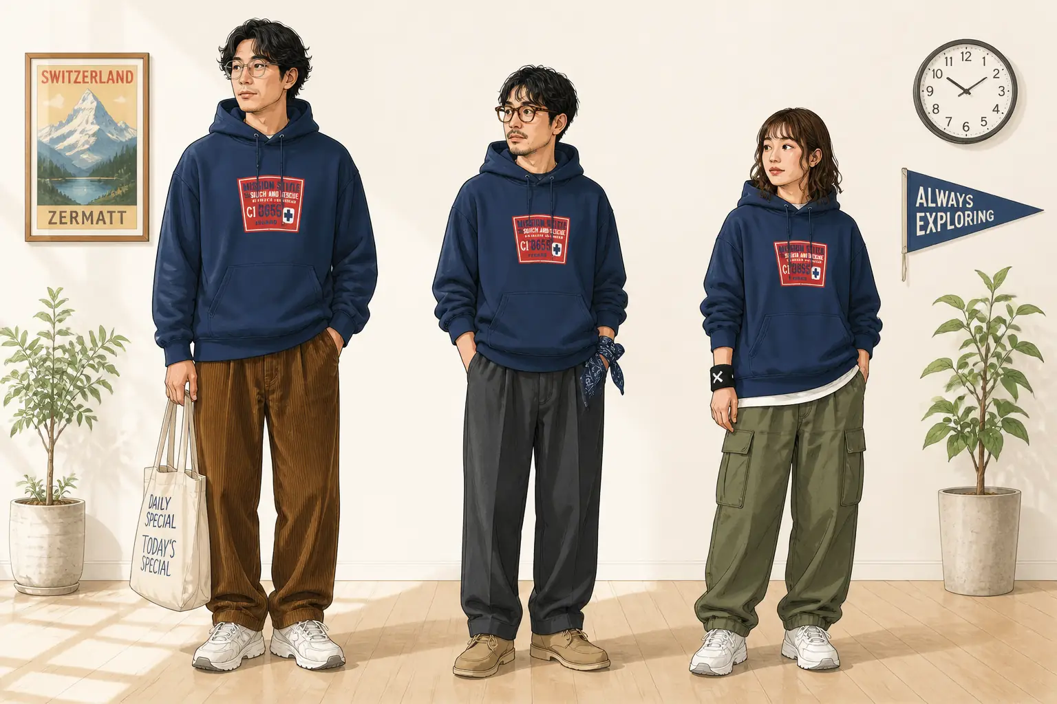 コーデ全体イメージ(タップで各モデル)