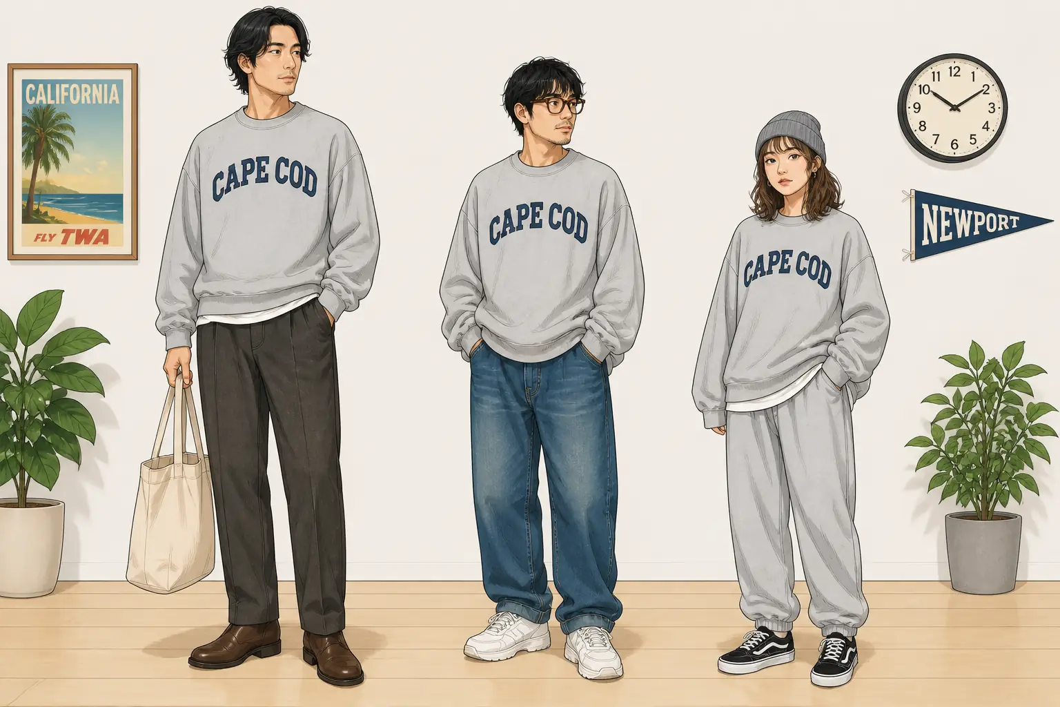 コーデ全体イメージ(タップで各モデル)