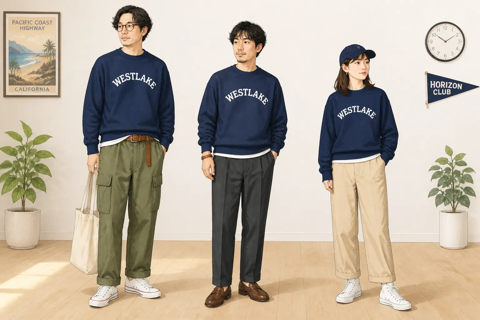 コーデ全体イメージ(タップで各モデル)