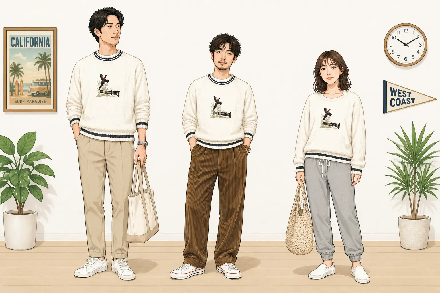 コーデ全体イメージ(タップで各モデル)
