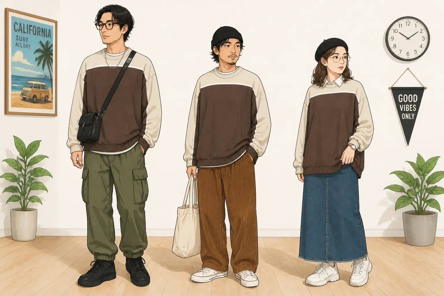 コーデ全体イメージ(タップで各モデル)