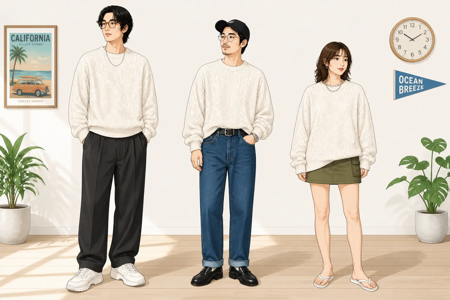 コーデ全体イメージ(タップで各モデル)