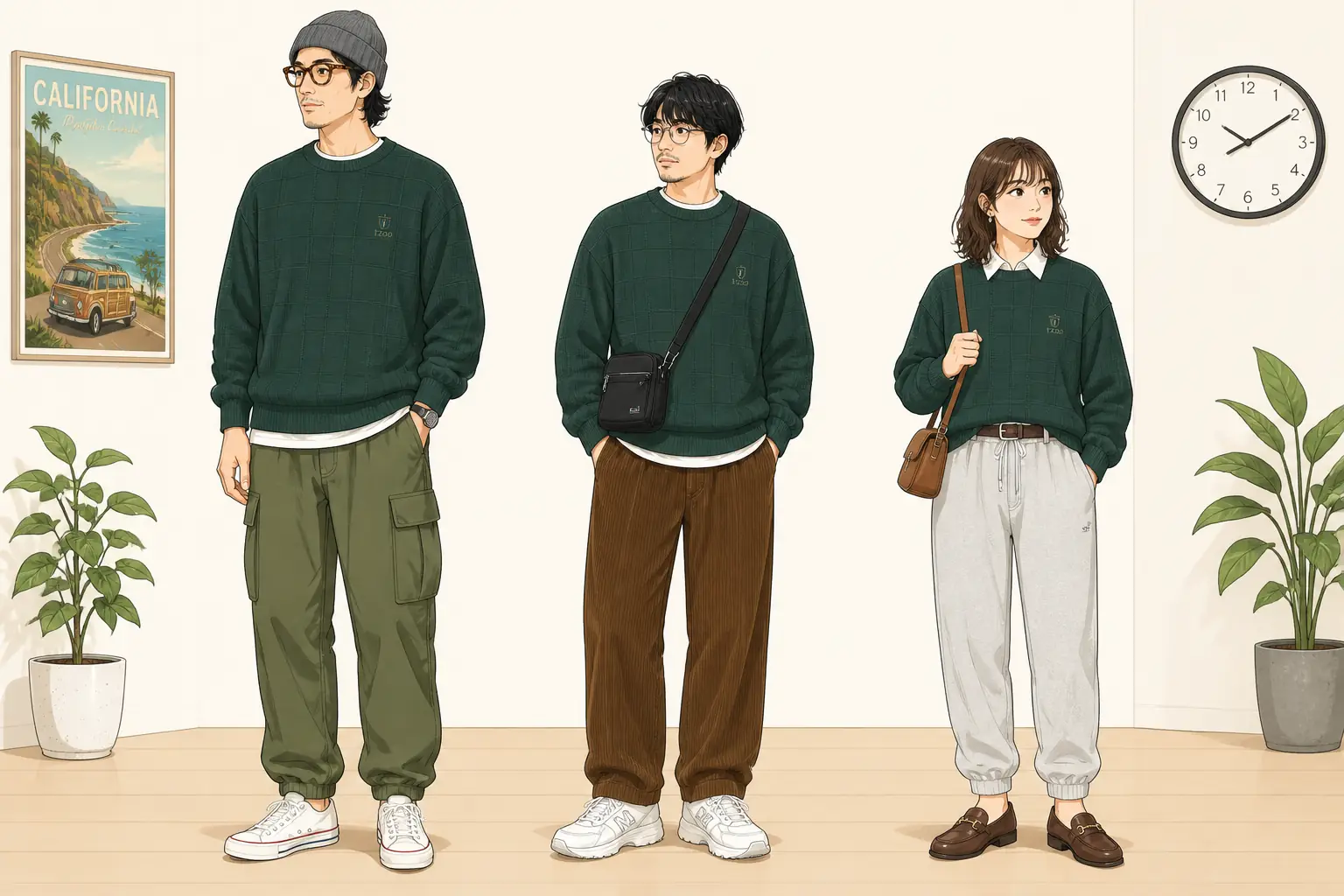 コーデ全体イメージ(タップで各モデル)