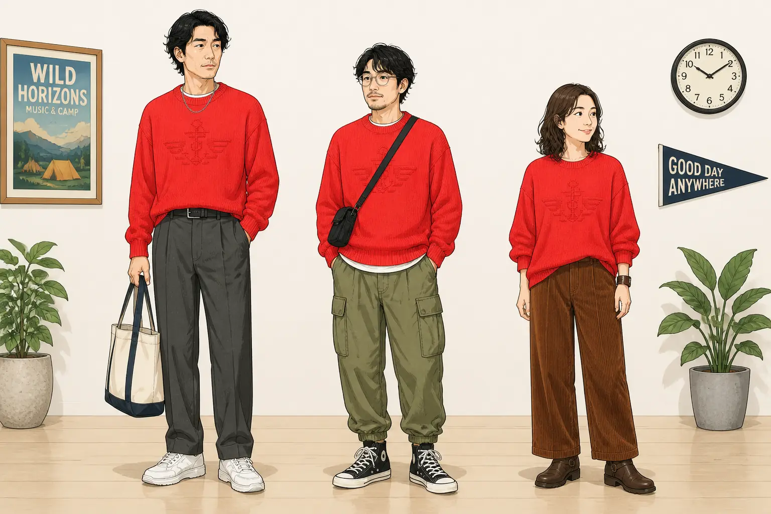 コーデ全体イメージ(タップで各モデル)