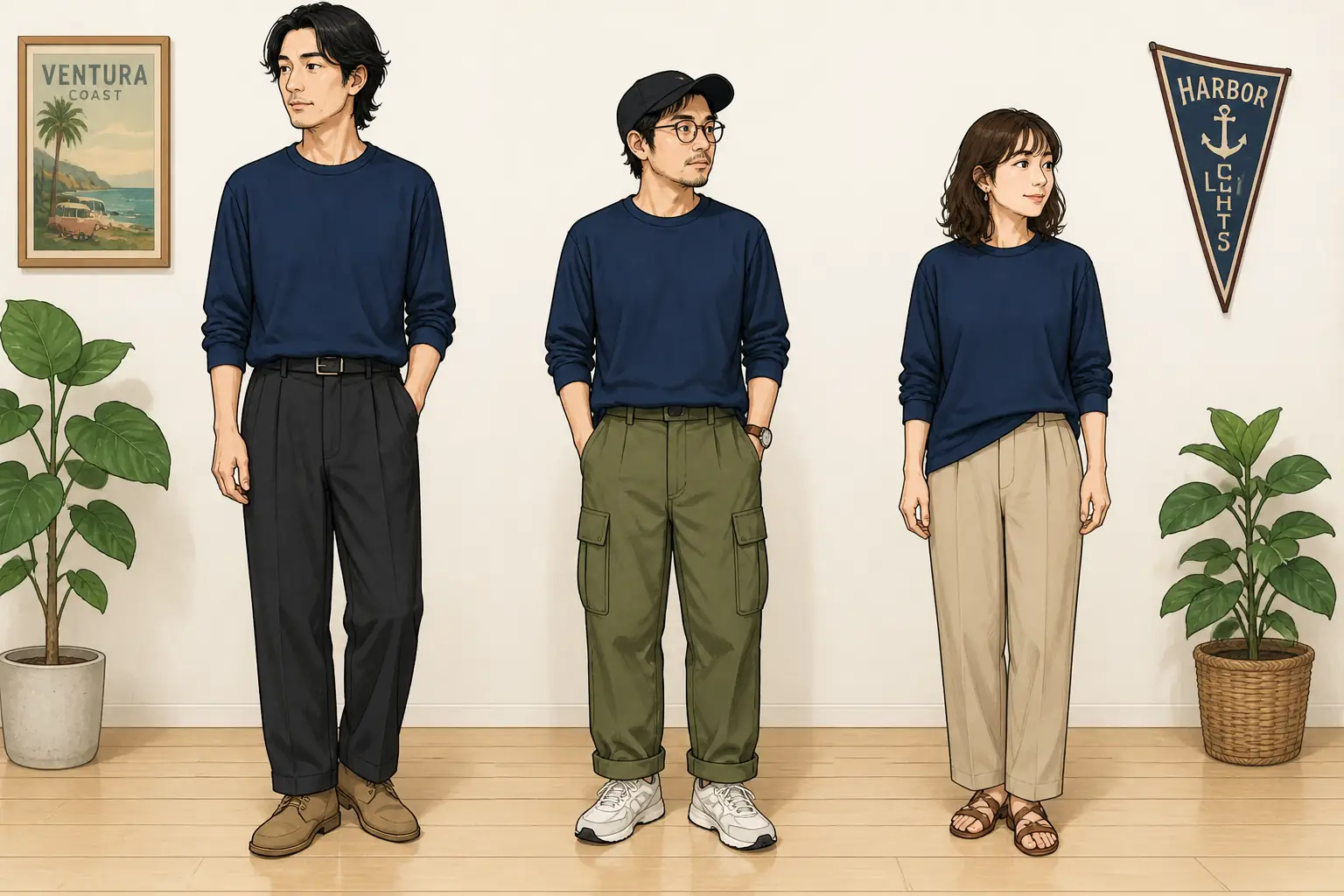 コーデ全体イメージ(タップで各モデル)