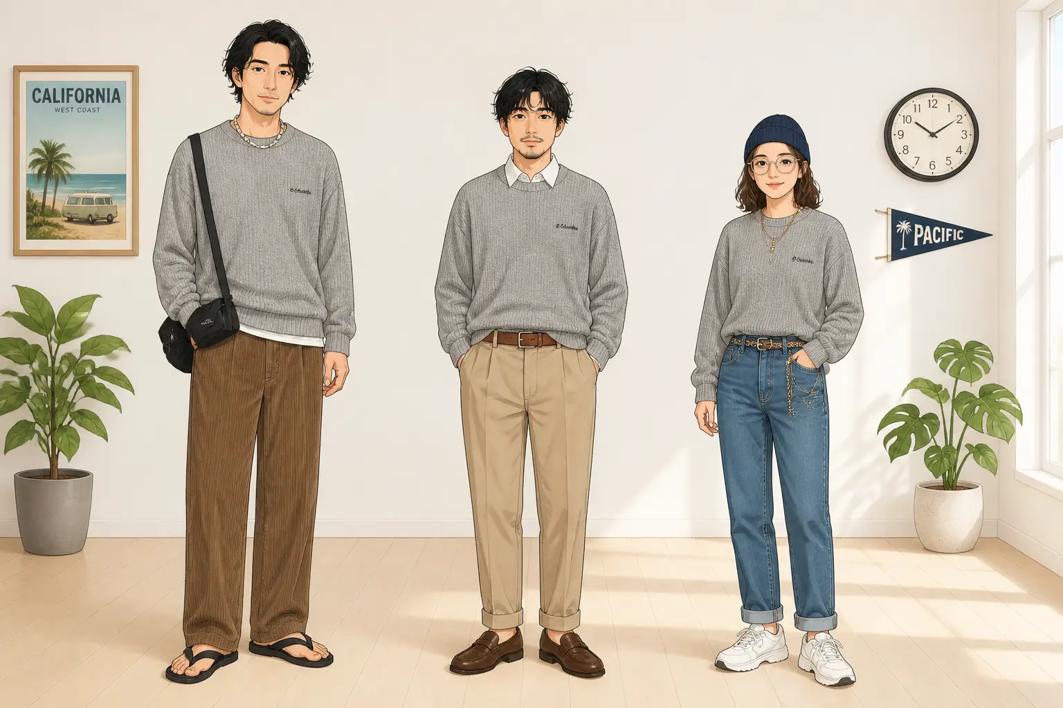 コーデ全体イメージ(タップで各モデル)