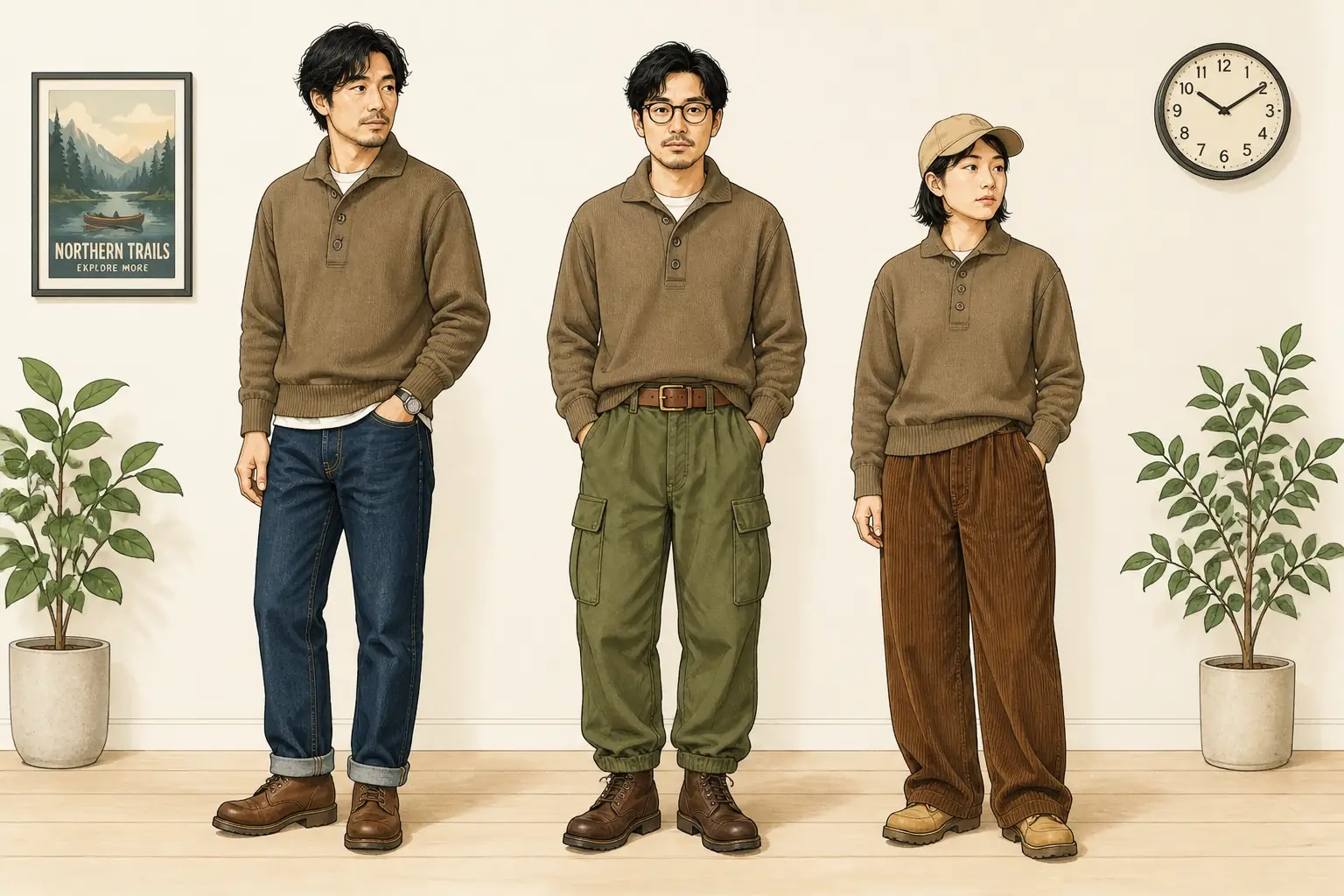 コーデ全体イメージ(タップで各モデル)