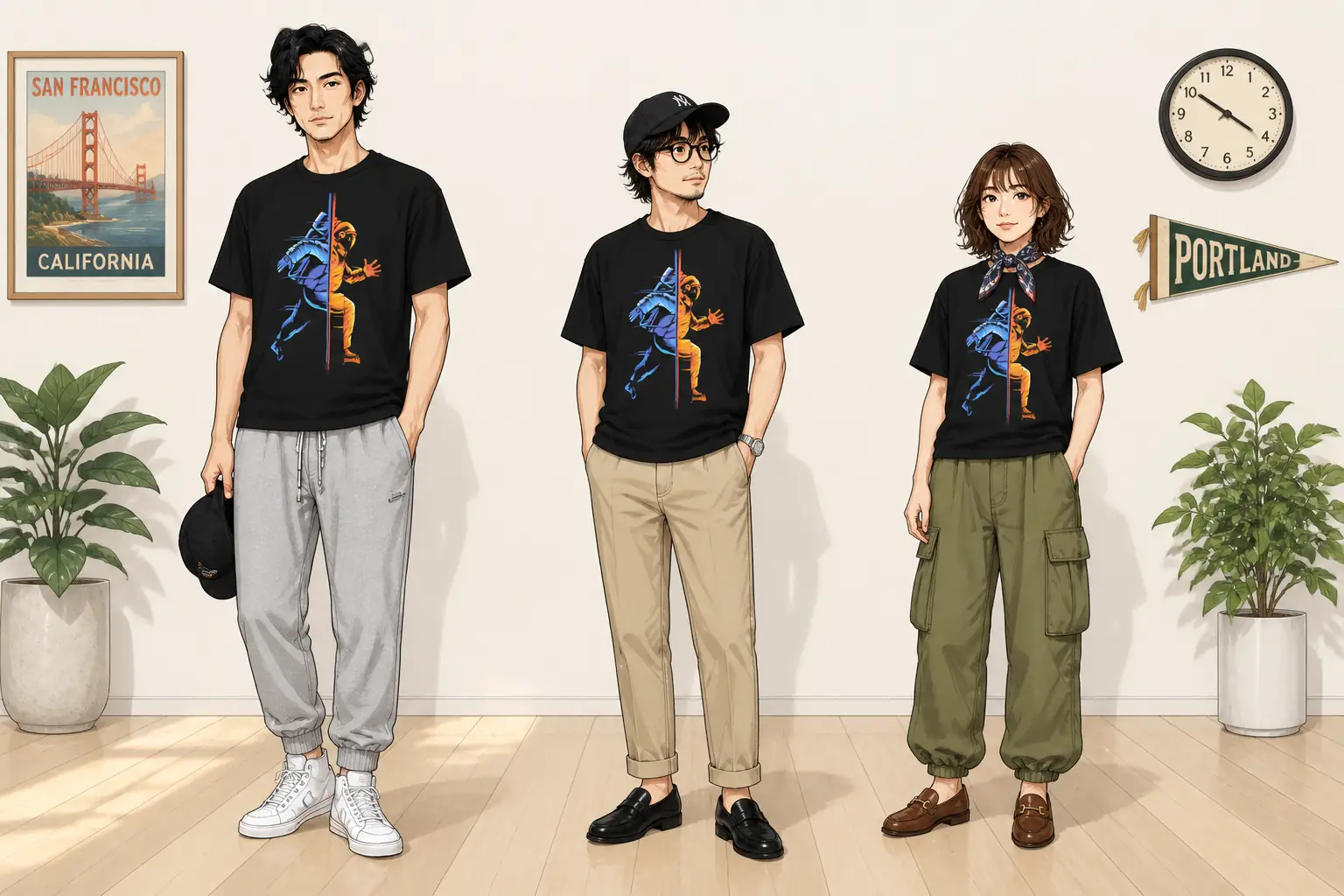 コーデ全体イメージ(タップで各モデル)