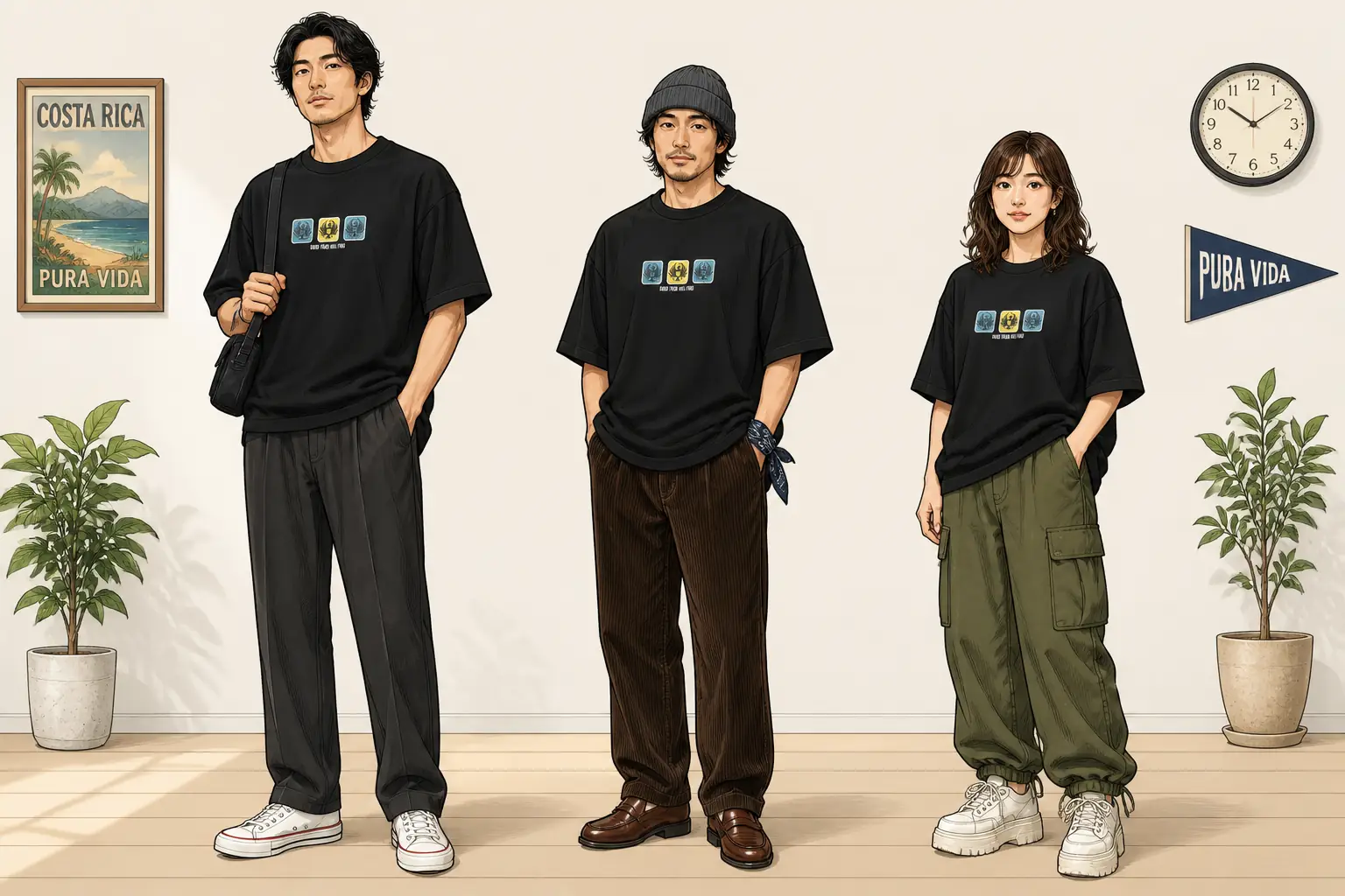 コーデ全体イメージ(タップで各モデル)