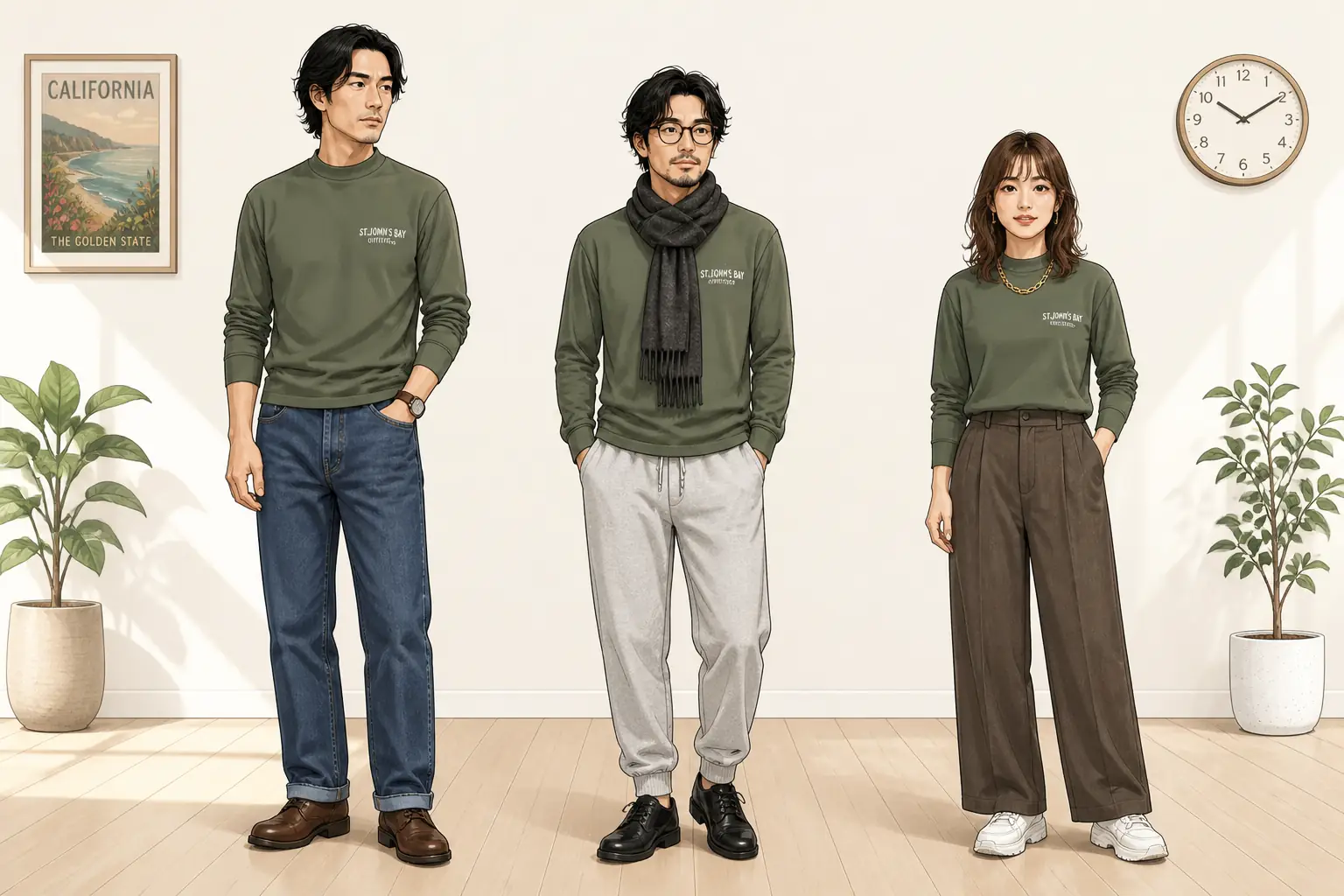 コーデ全体イメージ(タップで各モデル)