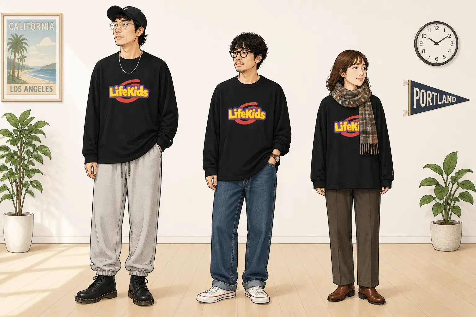 コーデ全体イメージ(タップで各モデル)