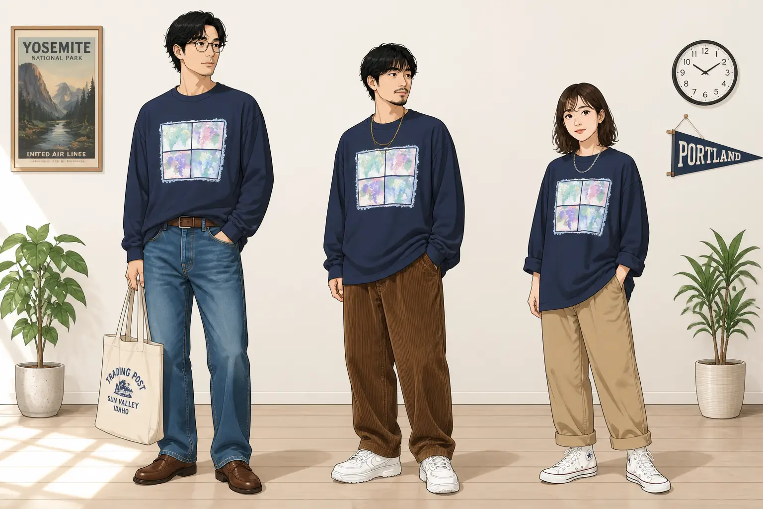 コーデ全体イメージ(タップで各モデル)
