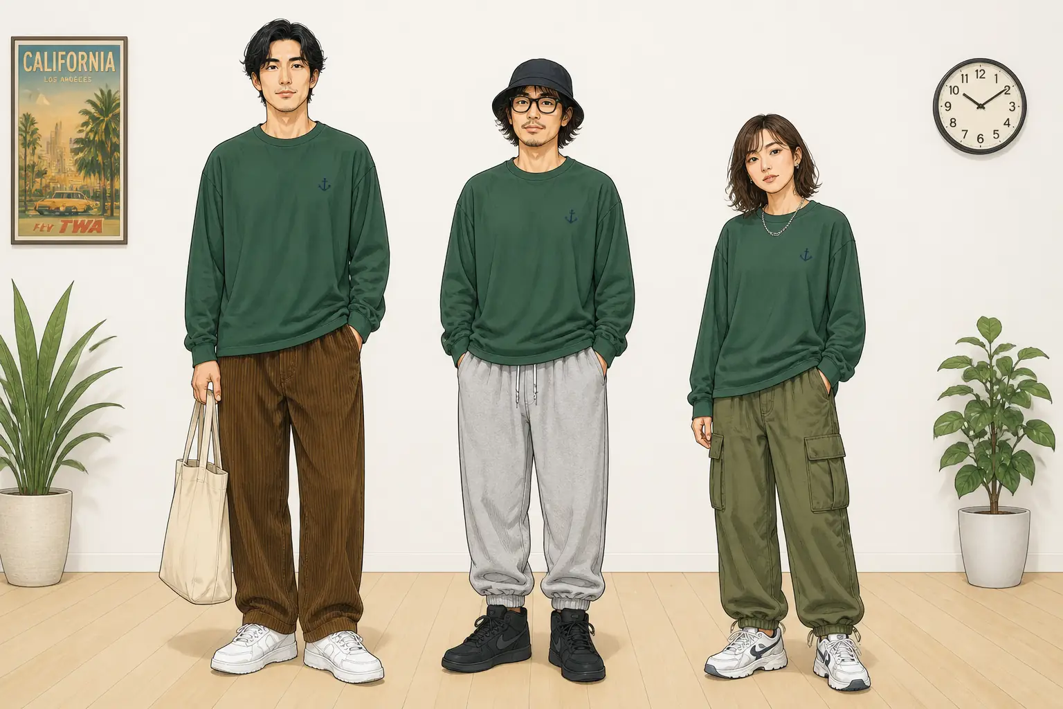 コーデ全体イメージ(タップで各モデル)