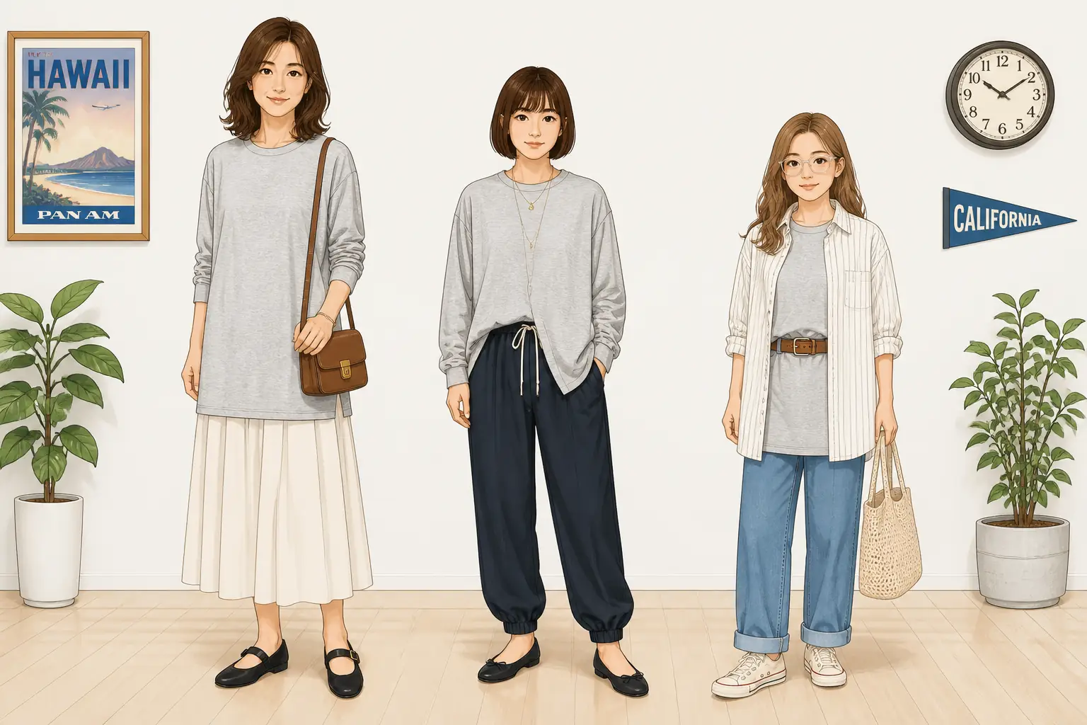 コーデ全体イメージ(タップで各モデル)
