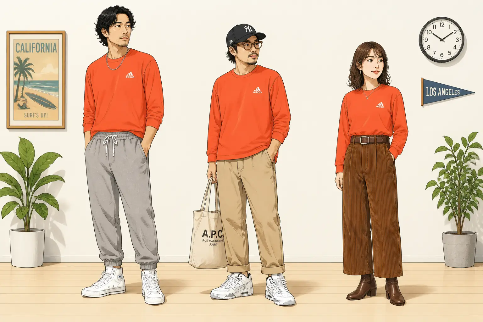コーデ全体イメージ(タップで各モデル)