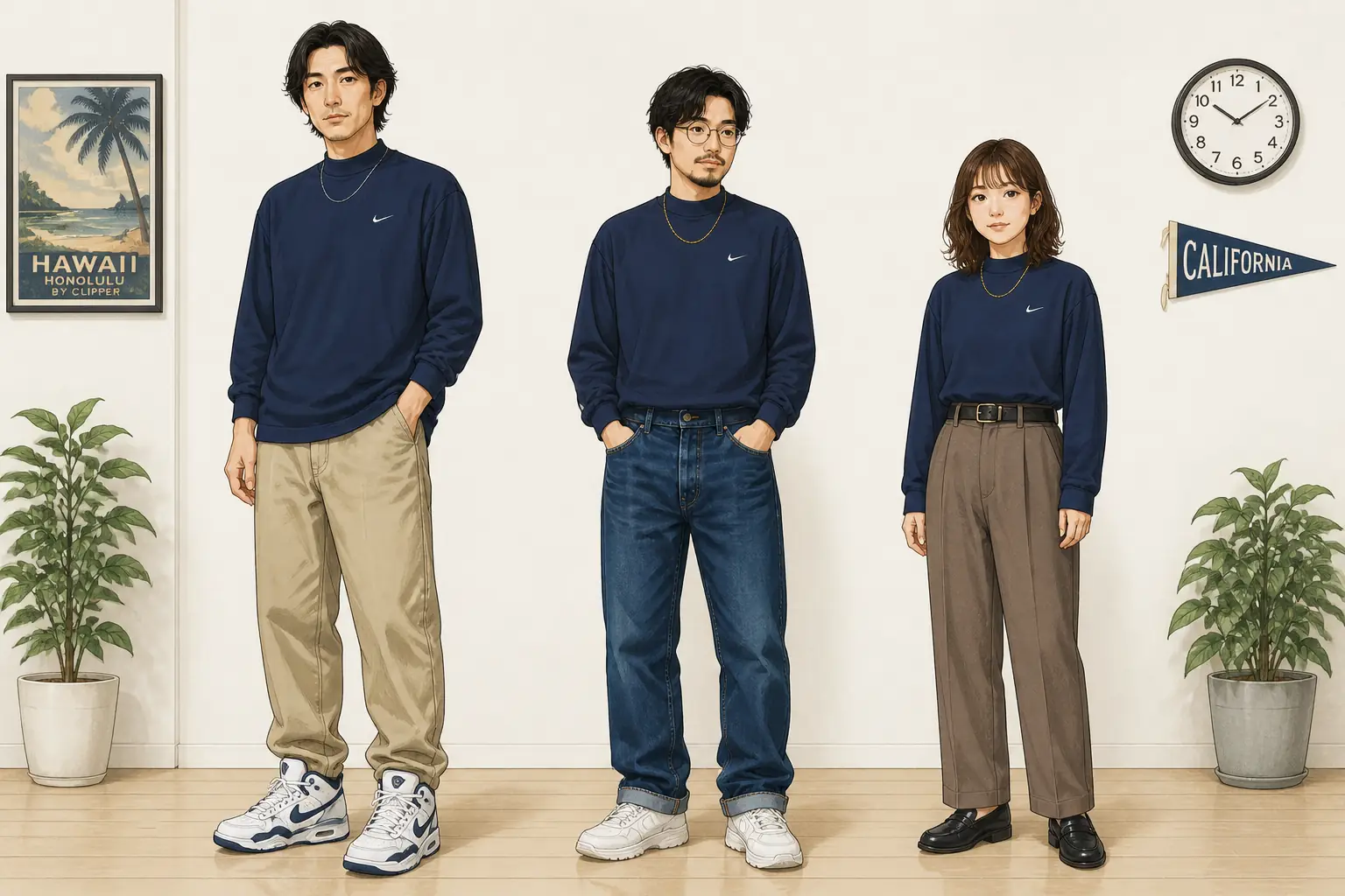 コーデ全体イメージ(タップで各モデル)