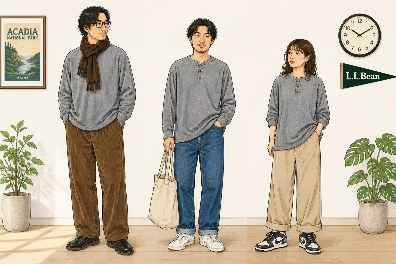 コーデ全体イメージ(タップで各モデル)