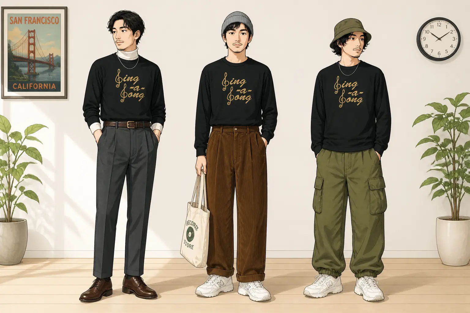 コーデ全体イメージ(タップで各モデル)
