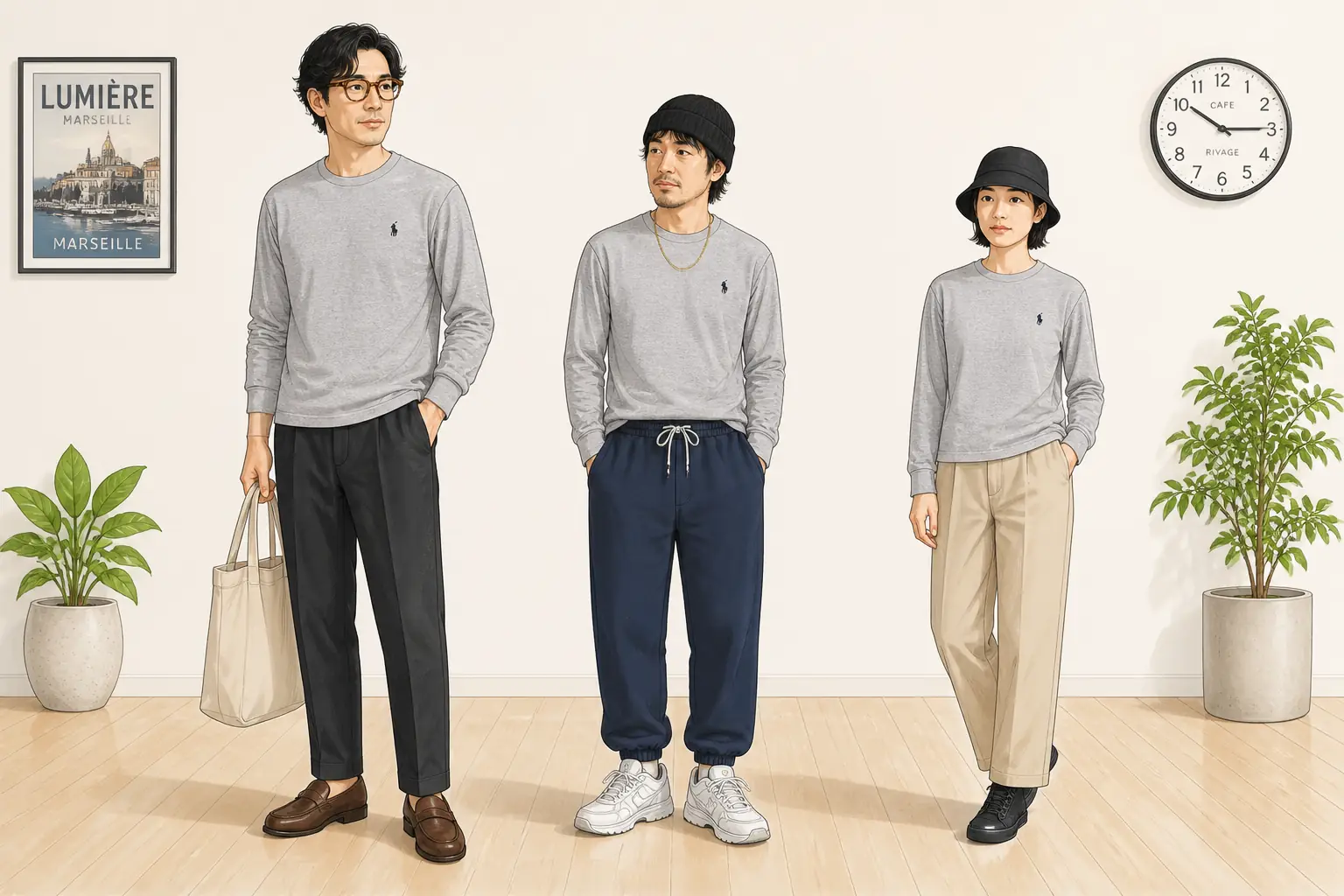 コーデ全体イメージ(タップで各モデル)