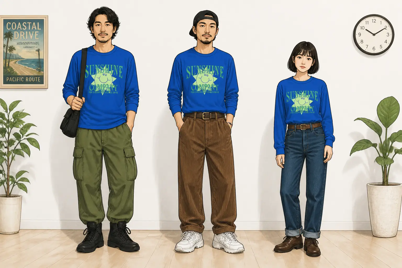コーデ全体イメージ(タップで各モデル)