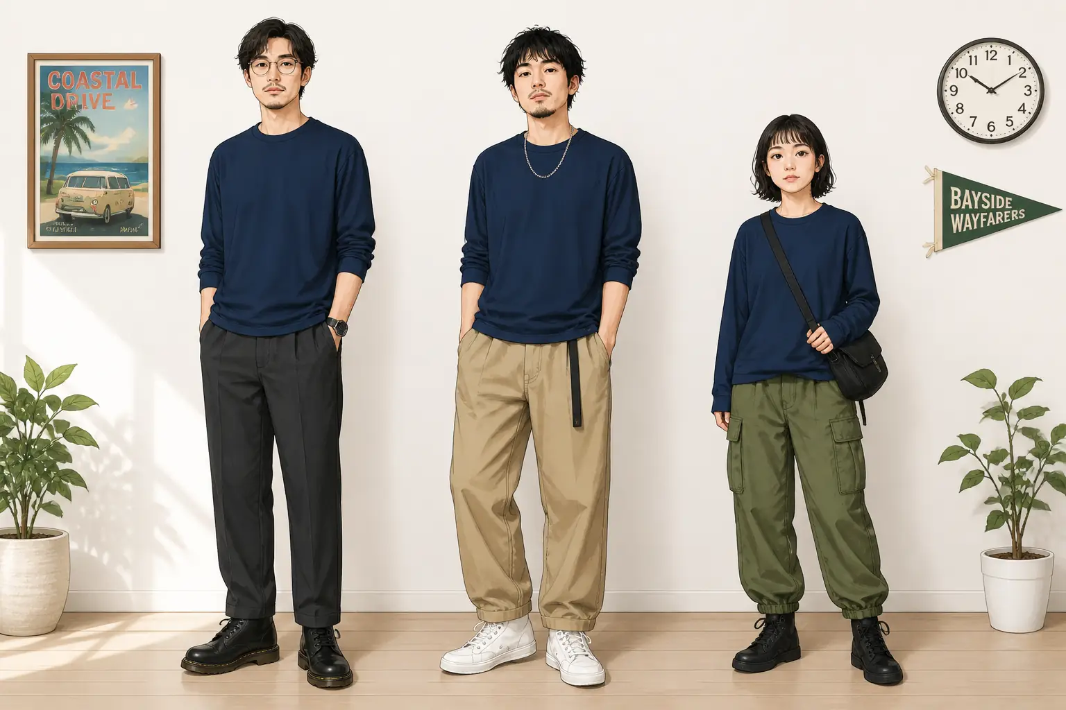 コーデ全体イメージ(タップで各モデル)