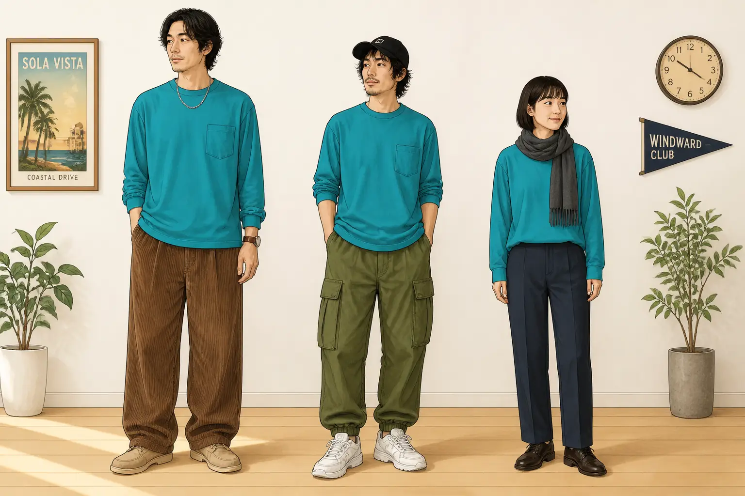 コーデ全体イメージ(タップで各モデル)