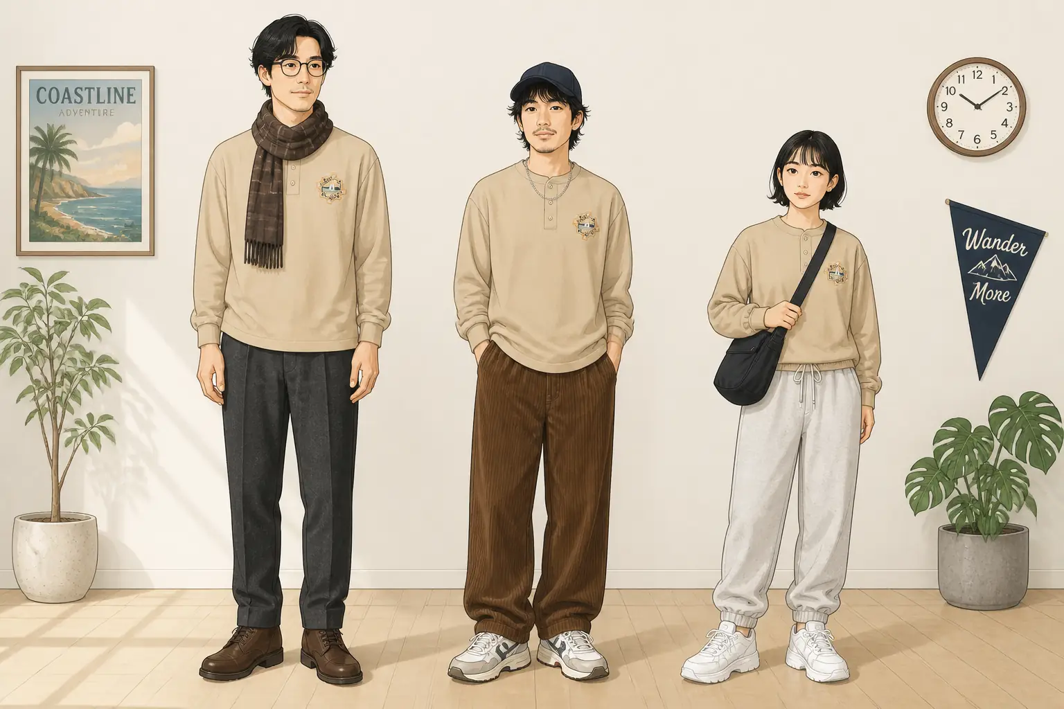 コーデ全体イメージ(タップで各モデル)