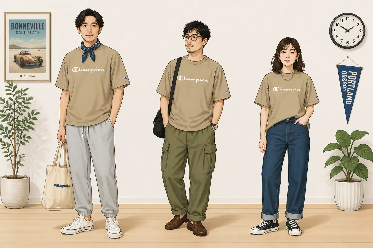 コーデ全体イメージ(タップで各モデル)