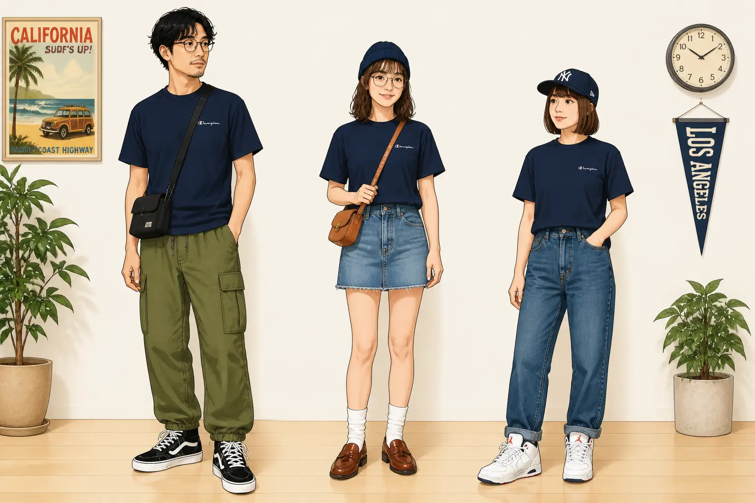 コーデ全体イメージ(タップで各モデル)