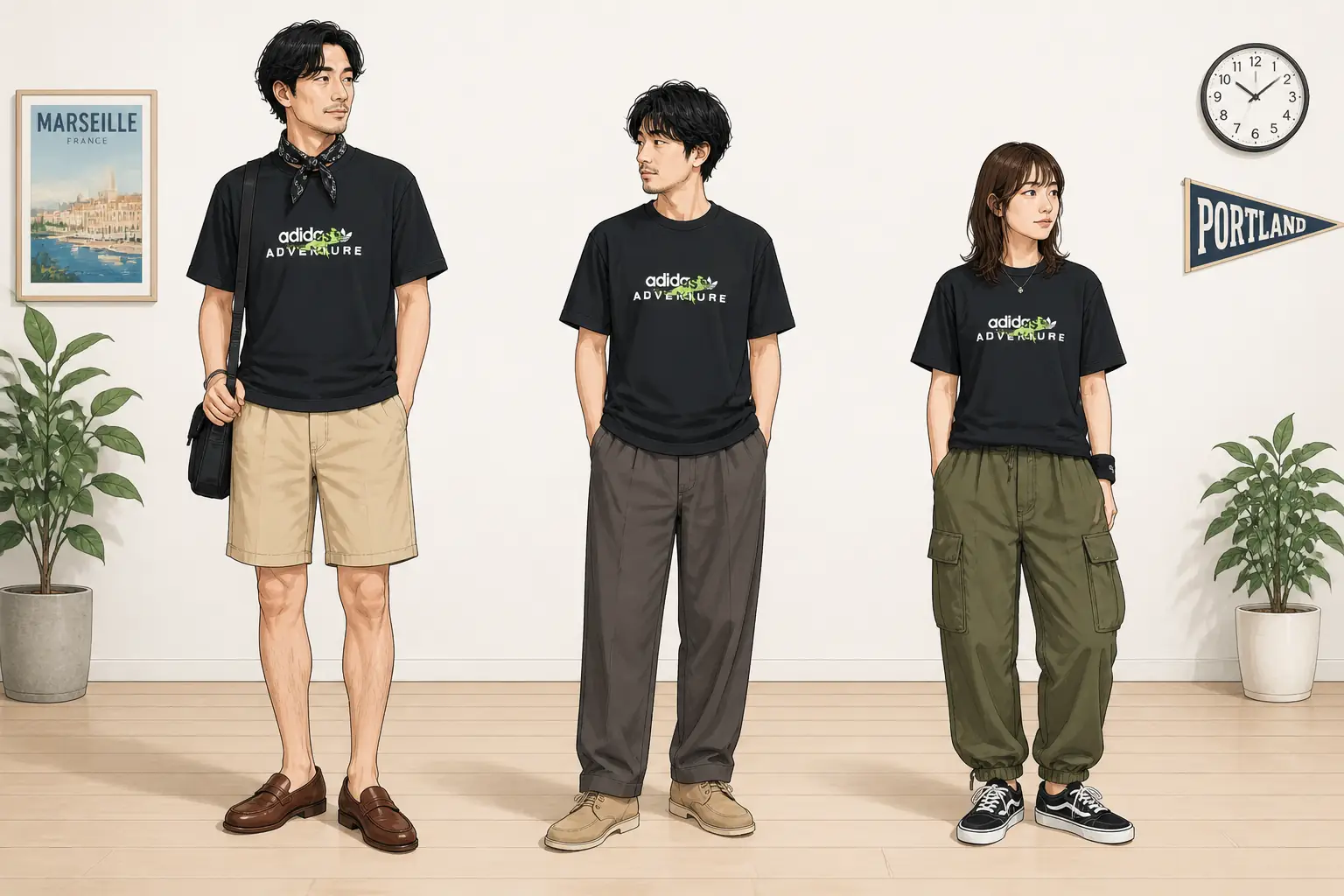 コーデ全体イメージ(タップで各モデル)