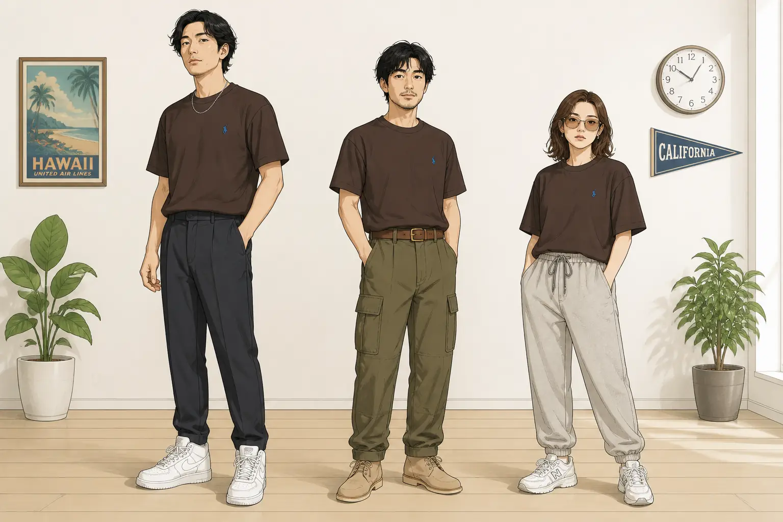 コーデ全体イメージ(タップで各モデル)