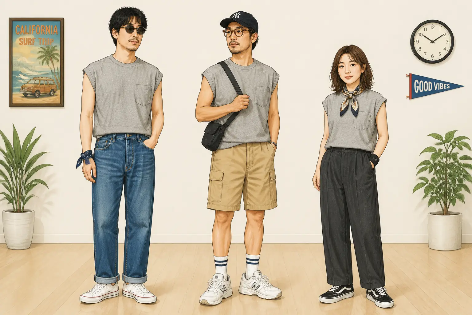 コーデ全体イメージ(タップで各モデル)