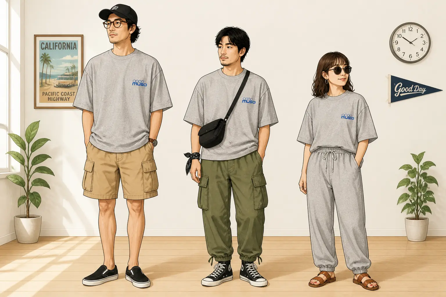 コーデ全体イメージ(タップで各モデル)